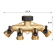 4-ходовой сплиттер соединитель для садового шланга 3/4 дюйма медный